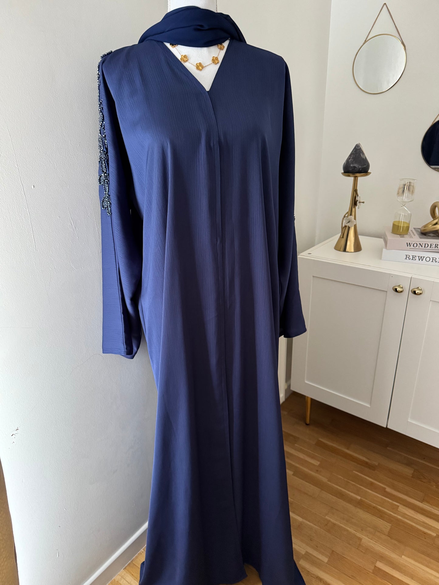 Abaya zoom bleu