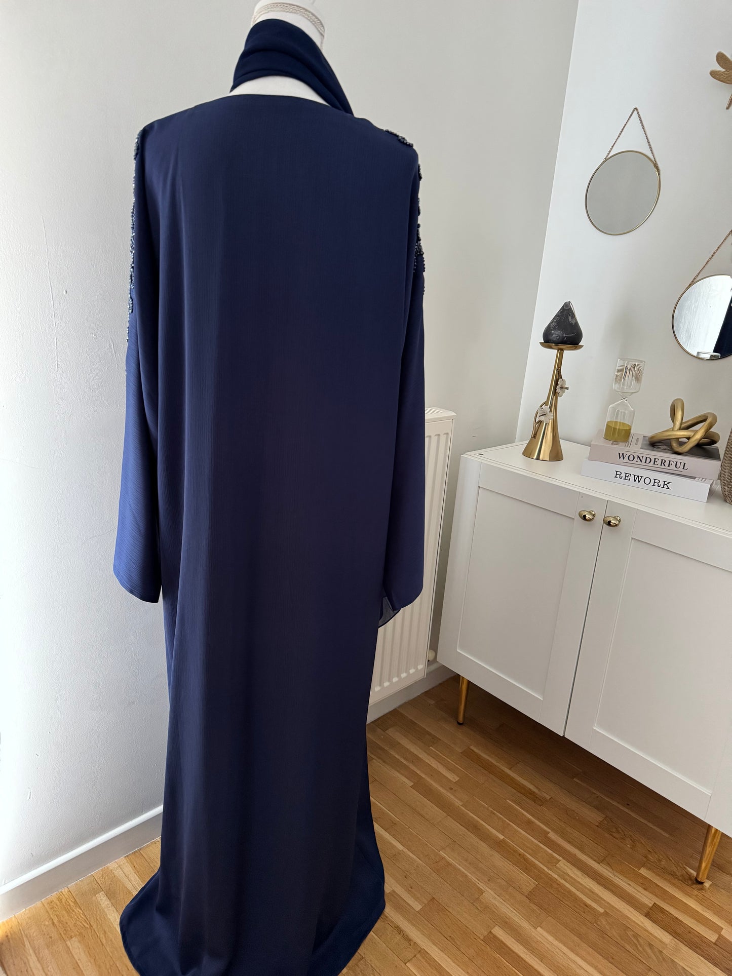 Abaya zoom bleu