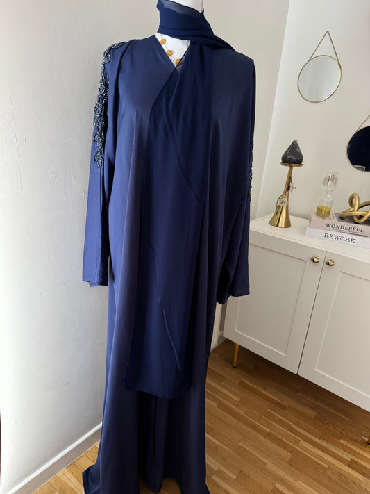 Abaya zoom bleu
