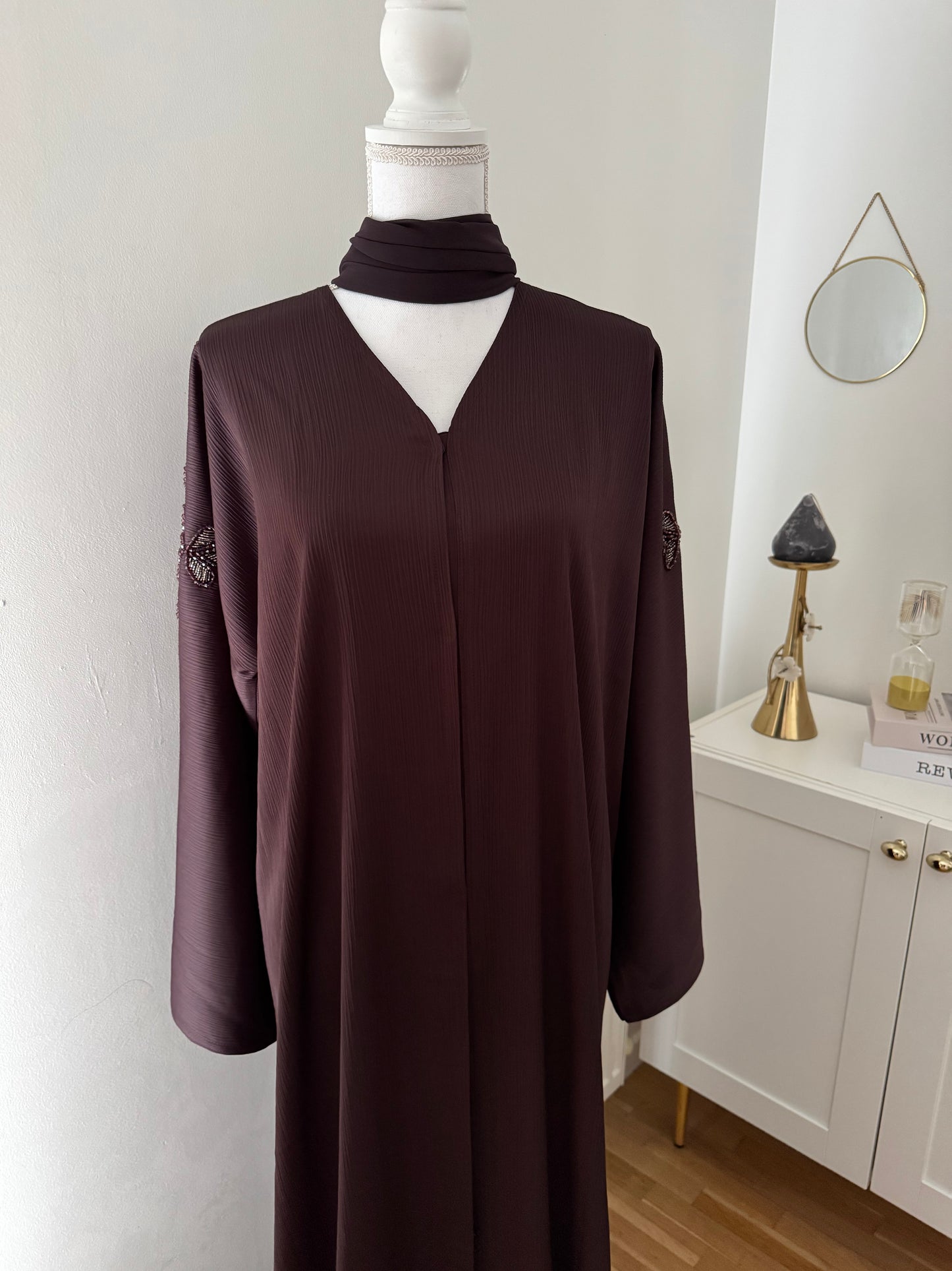 Abaya layal  zoom marron