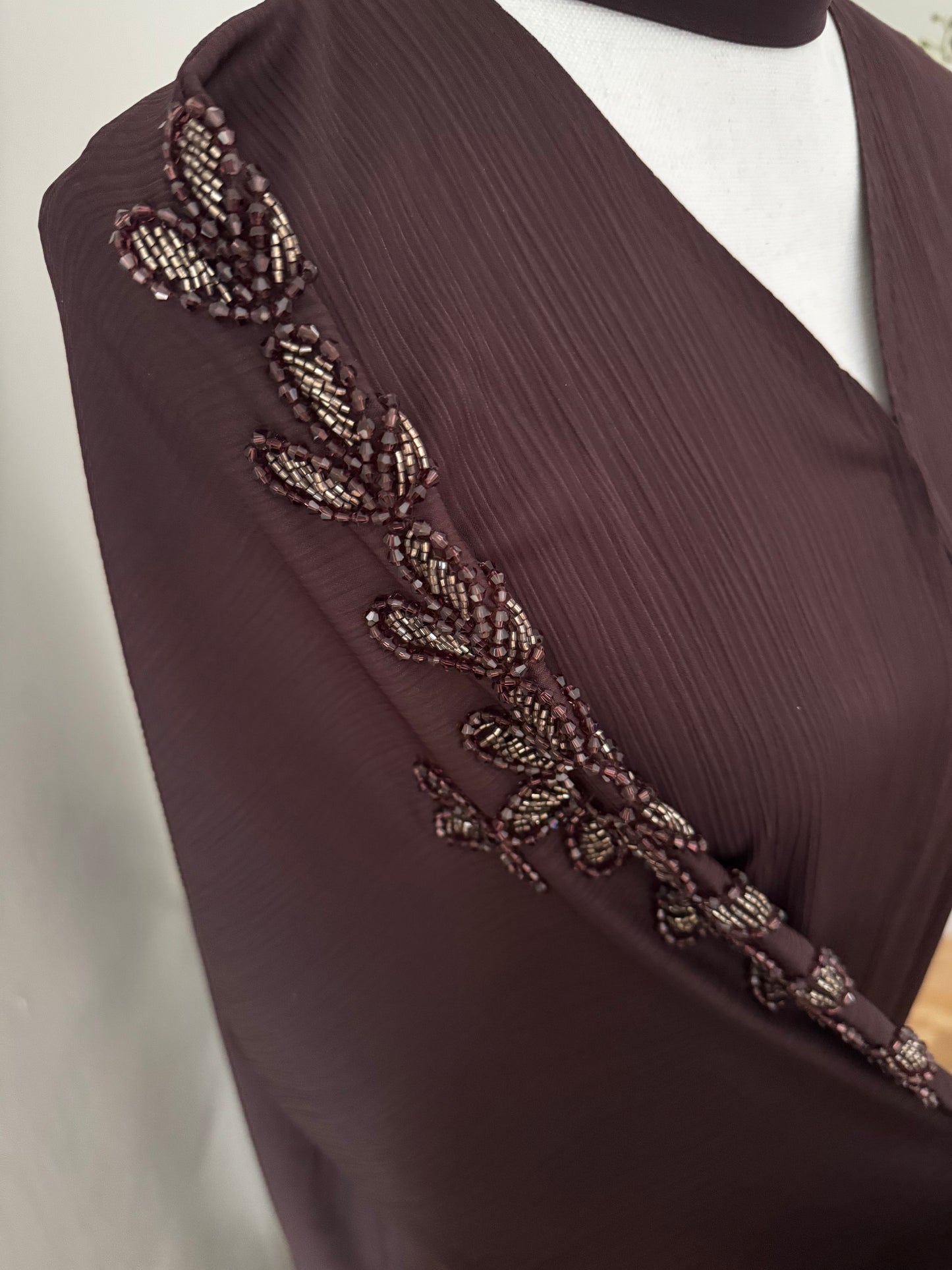 Abaya layal  zoom marron