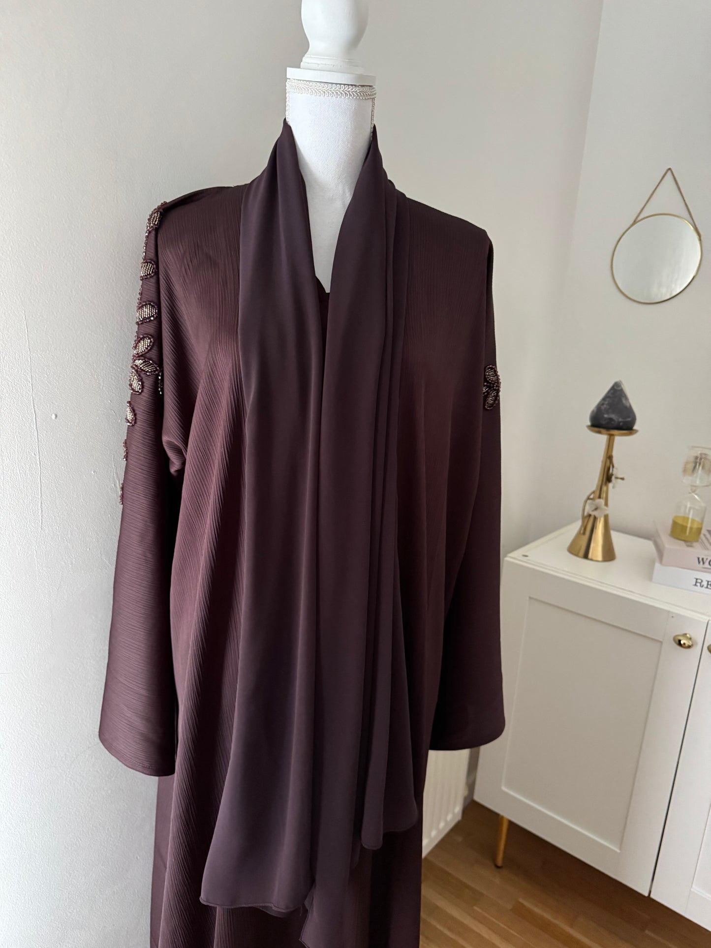 Abaya layal  zoom marron