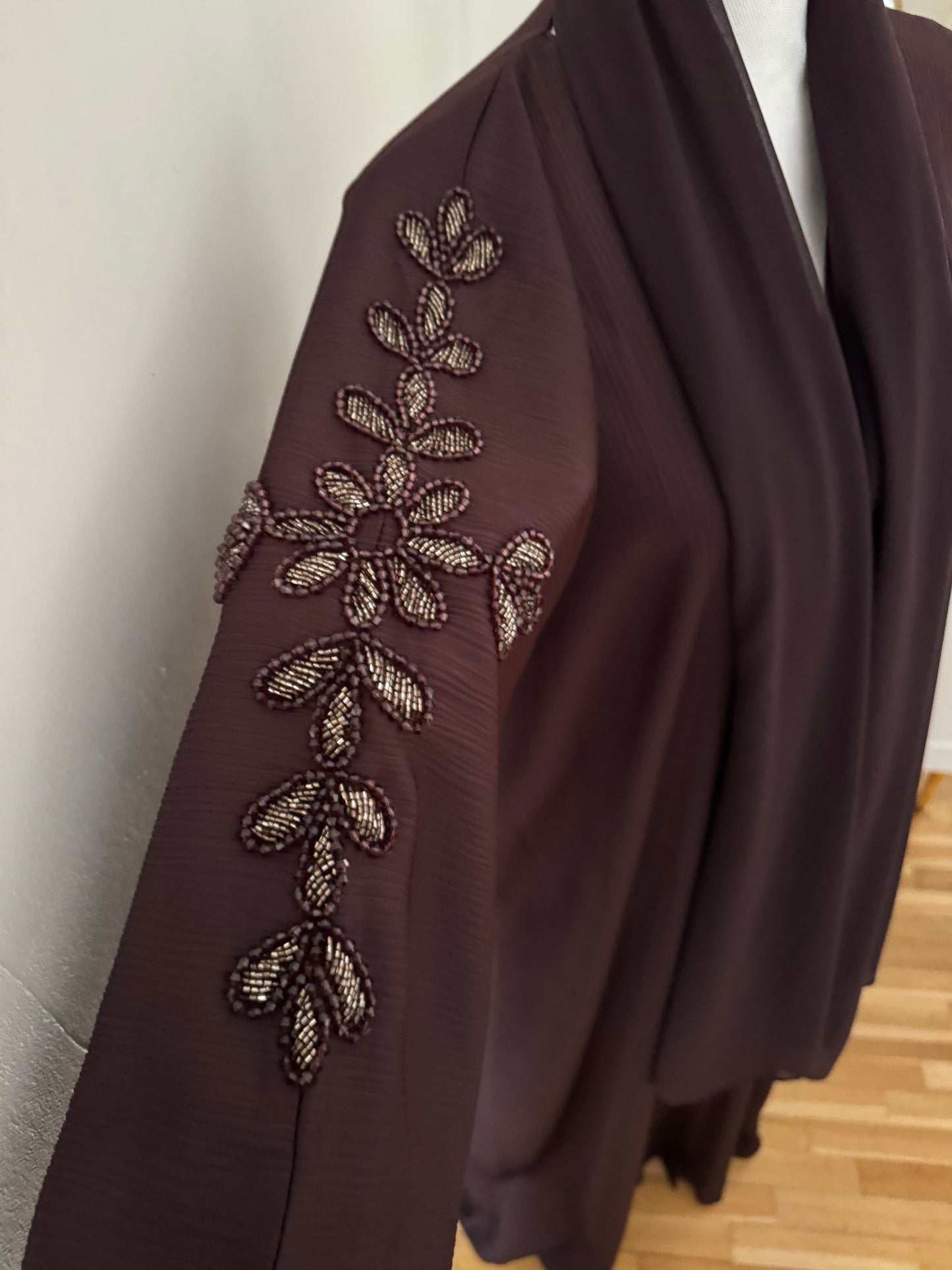 Abaya layal  zoom marron