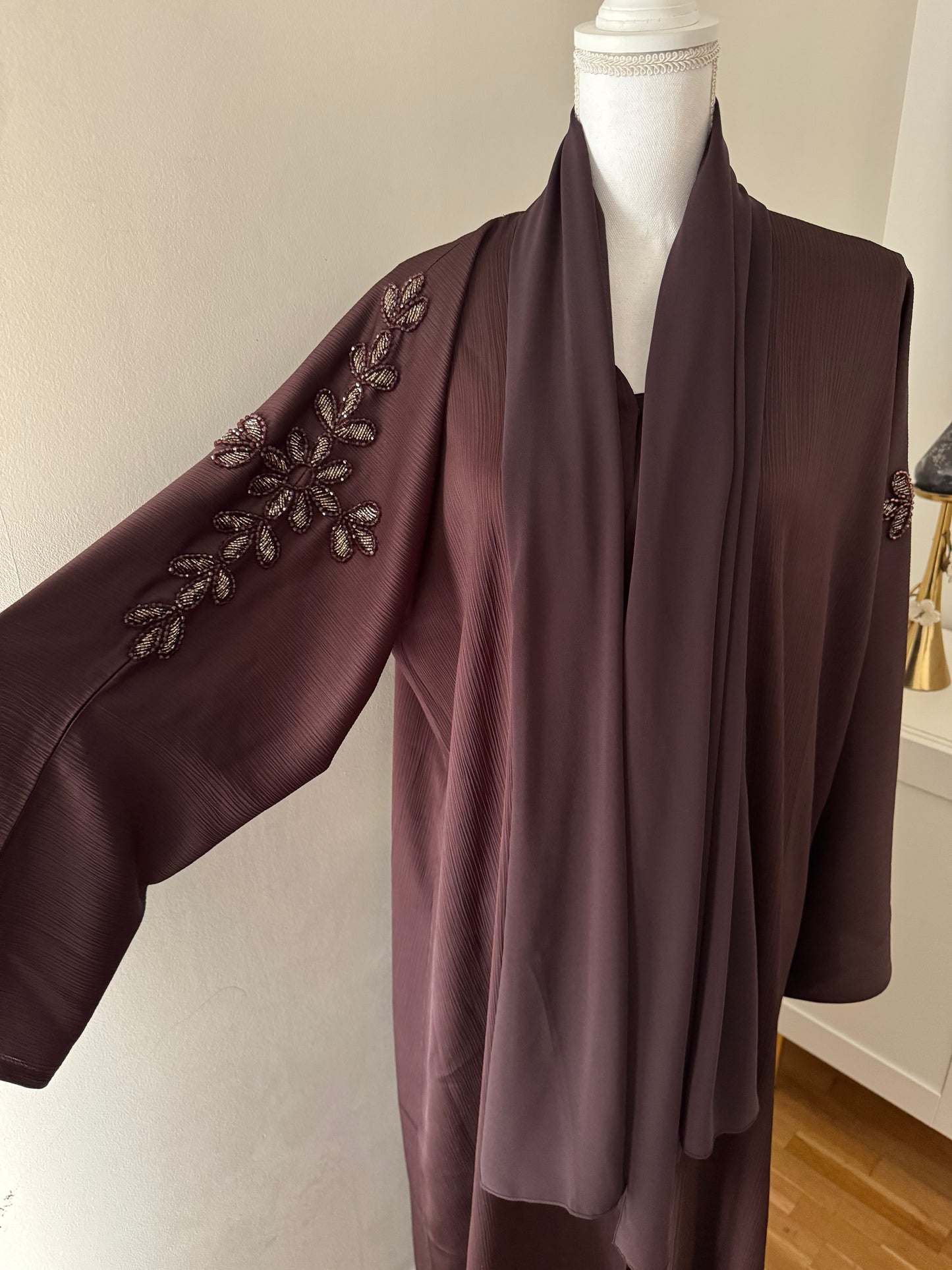 Abaya layal  zoom marron