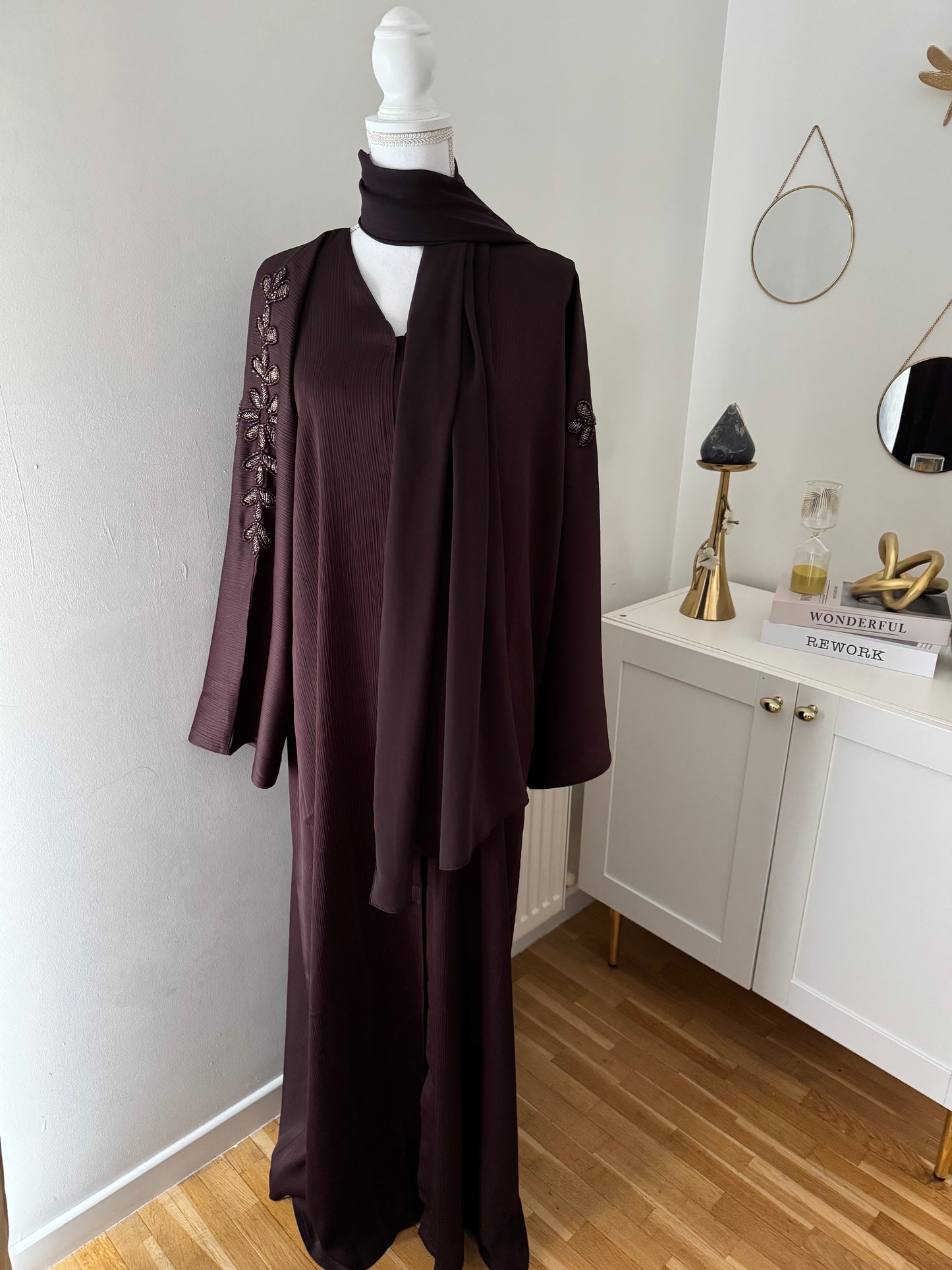 Abaya layal  zoom marron
