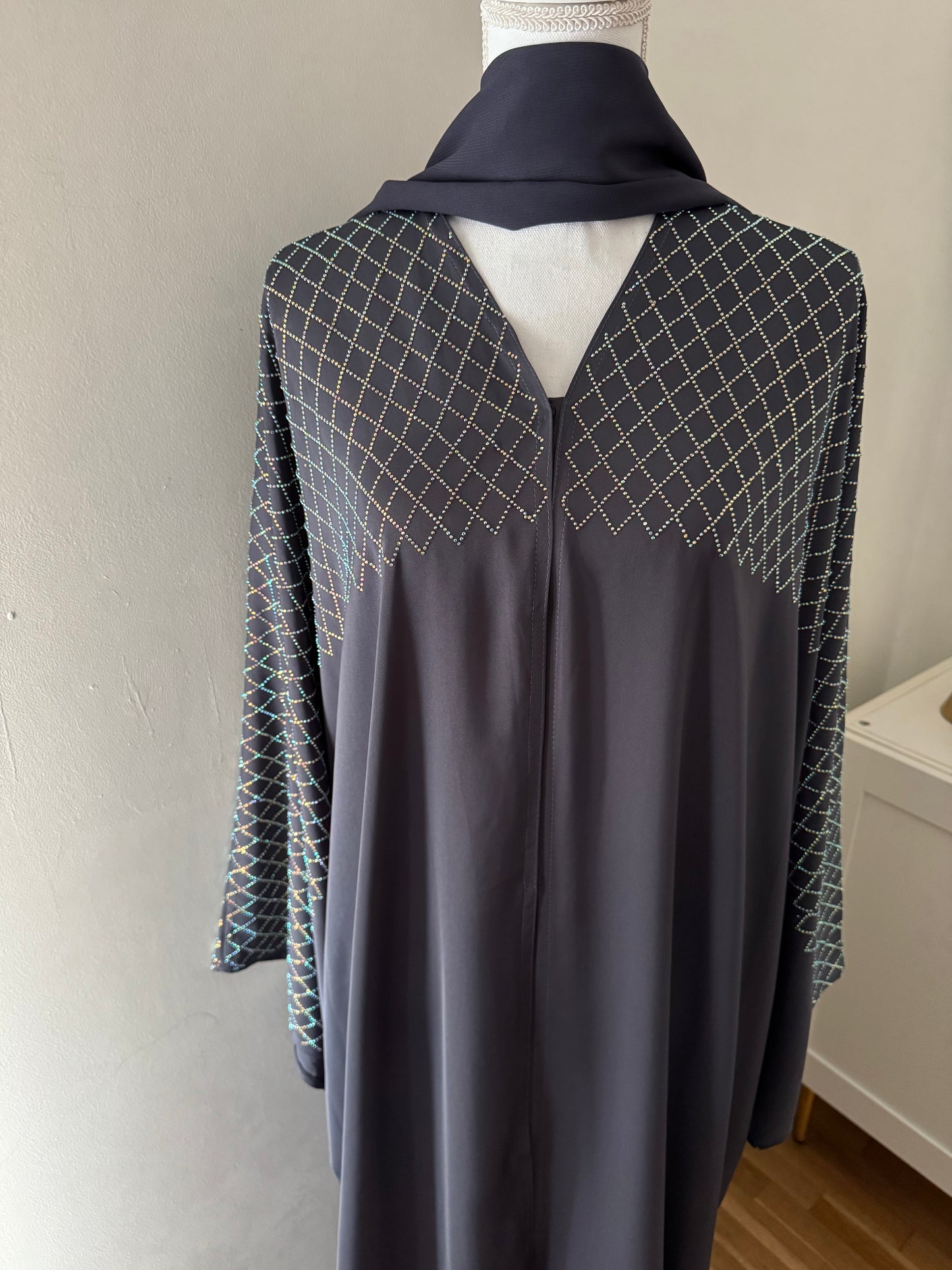 Abaya farasha gris